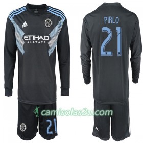 Camisolas de Futebol New York City PIRLO 21 Criança Equipamento Alternativa 2018/19 Manga Comprida